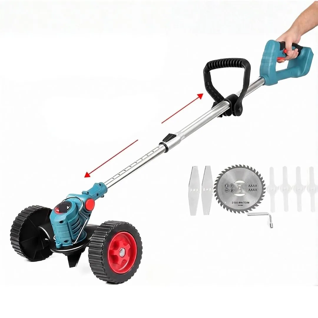 Desbrozadora eléctrica con cuchillas y accesorios incluidos